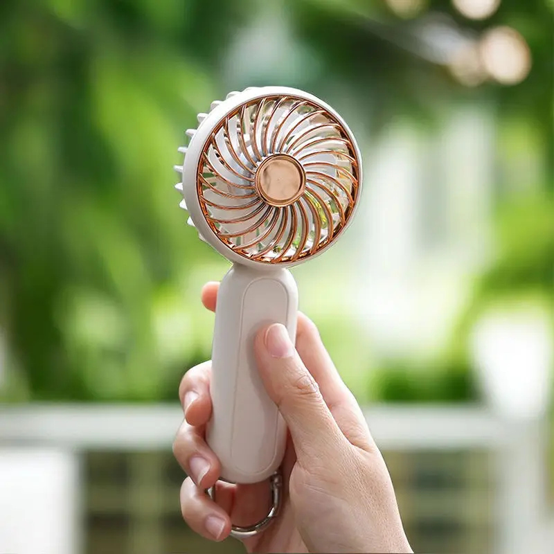 3 Speed Quiet Small Handheld Portable Electric Fan Stand Desk USB Rechargeable Sports Pocket Mini Fan