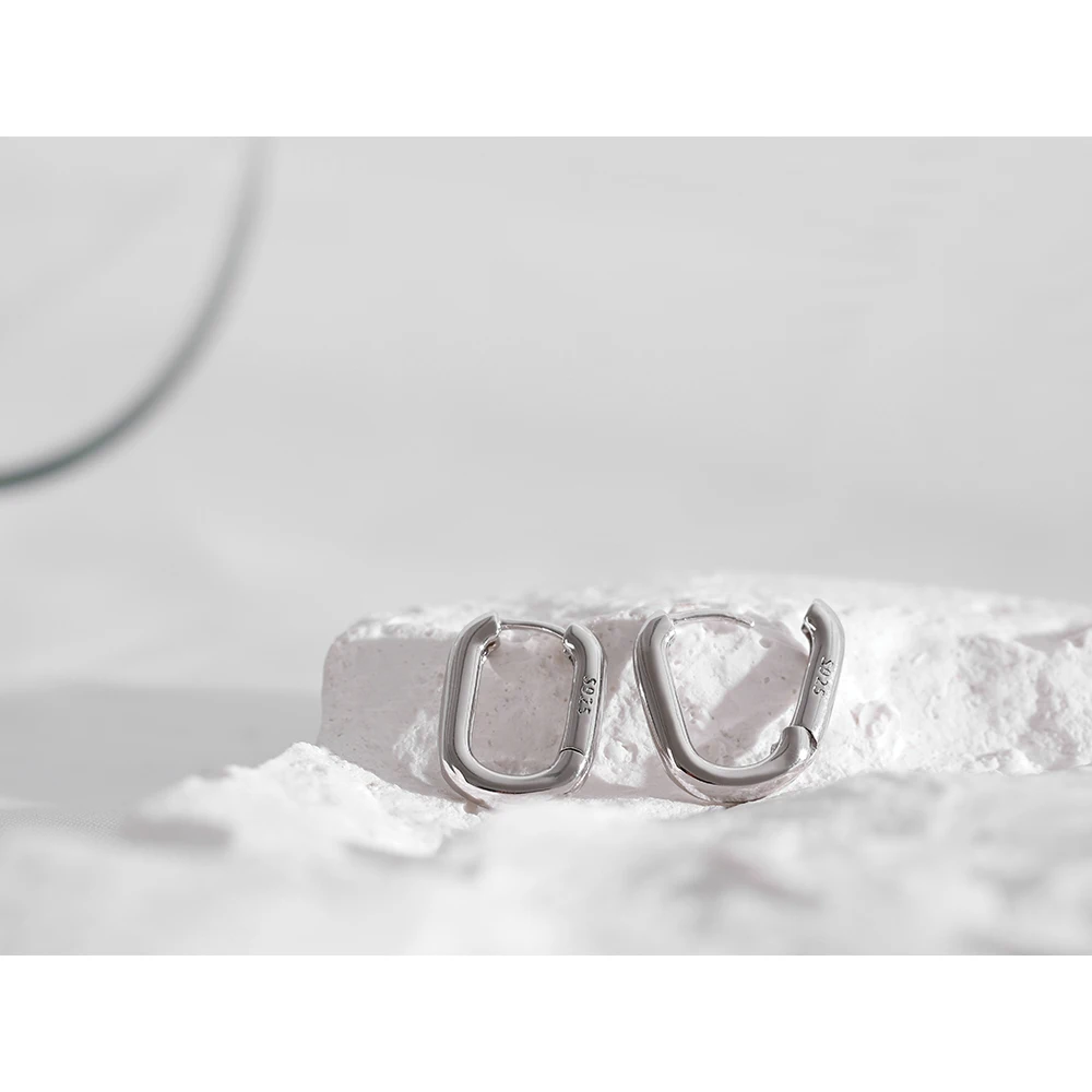 JINYOU Classic Gold Plated Earrings 925 Sterling Silver Jewelry Fashion Hoop Earrings for Women