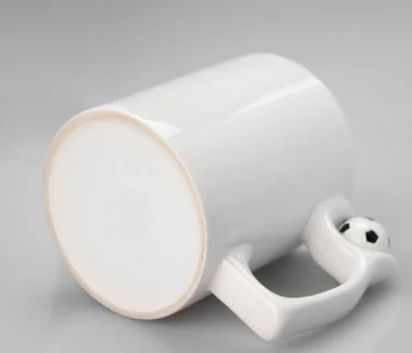 Top Seller Custom 11oz Soccer Football Handle White Ceramic Coffee Cup Valentines Day Sublimation Ceramic Mugs