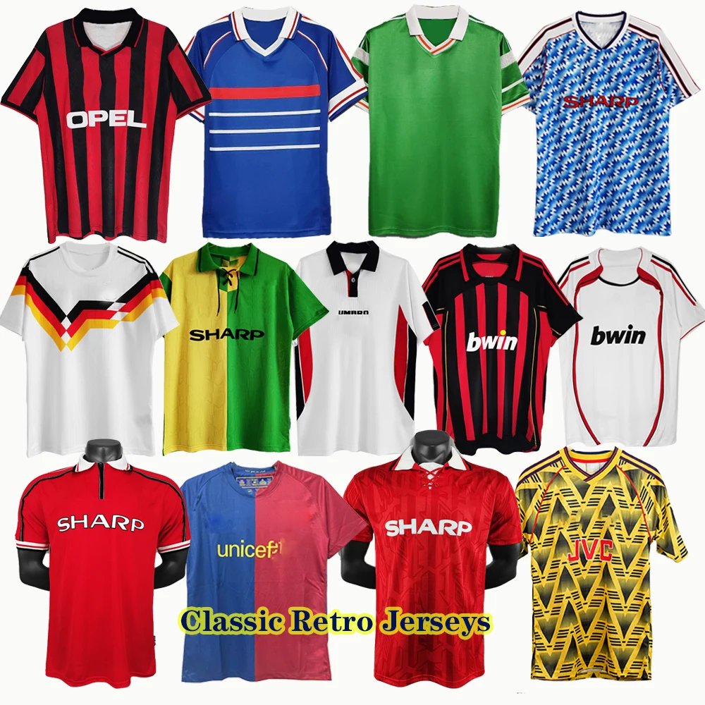 Wholesale Thai quality Breathable Quick Dry Classic Retro Shirt Custom Football Jerseys Futbol vintage soccer jersey