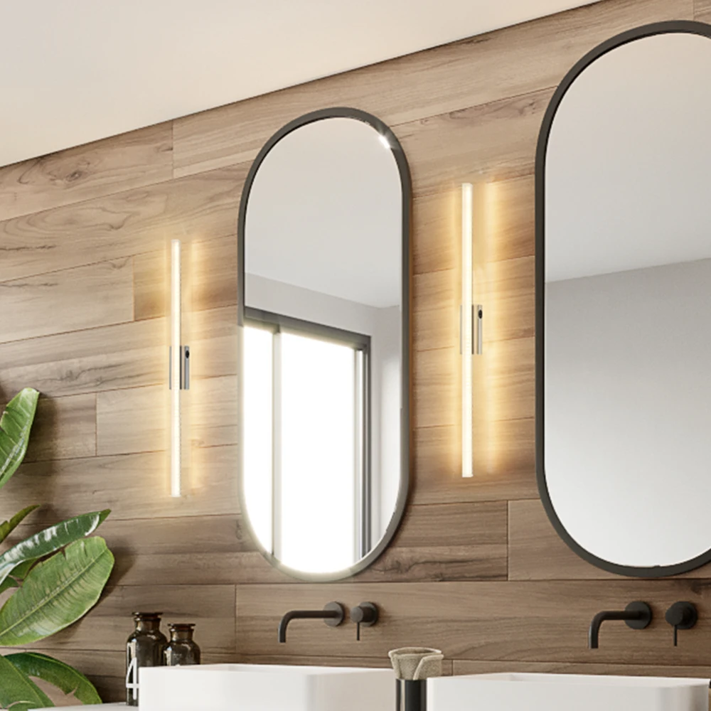 Europe linear bedside wall light modern metal aluminum acrylic anti fog led linear design mirror lamp home light led wall lamp