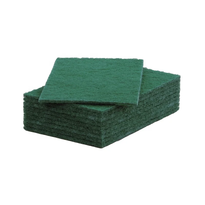 Bulk sale scouring pad with sand abrasive durable eco-friendly feature kitchen clean scourer quick dry anti-bacterial heavy duty