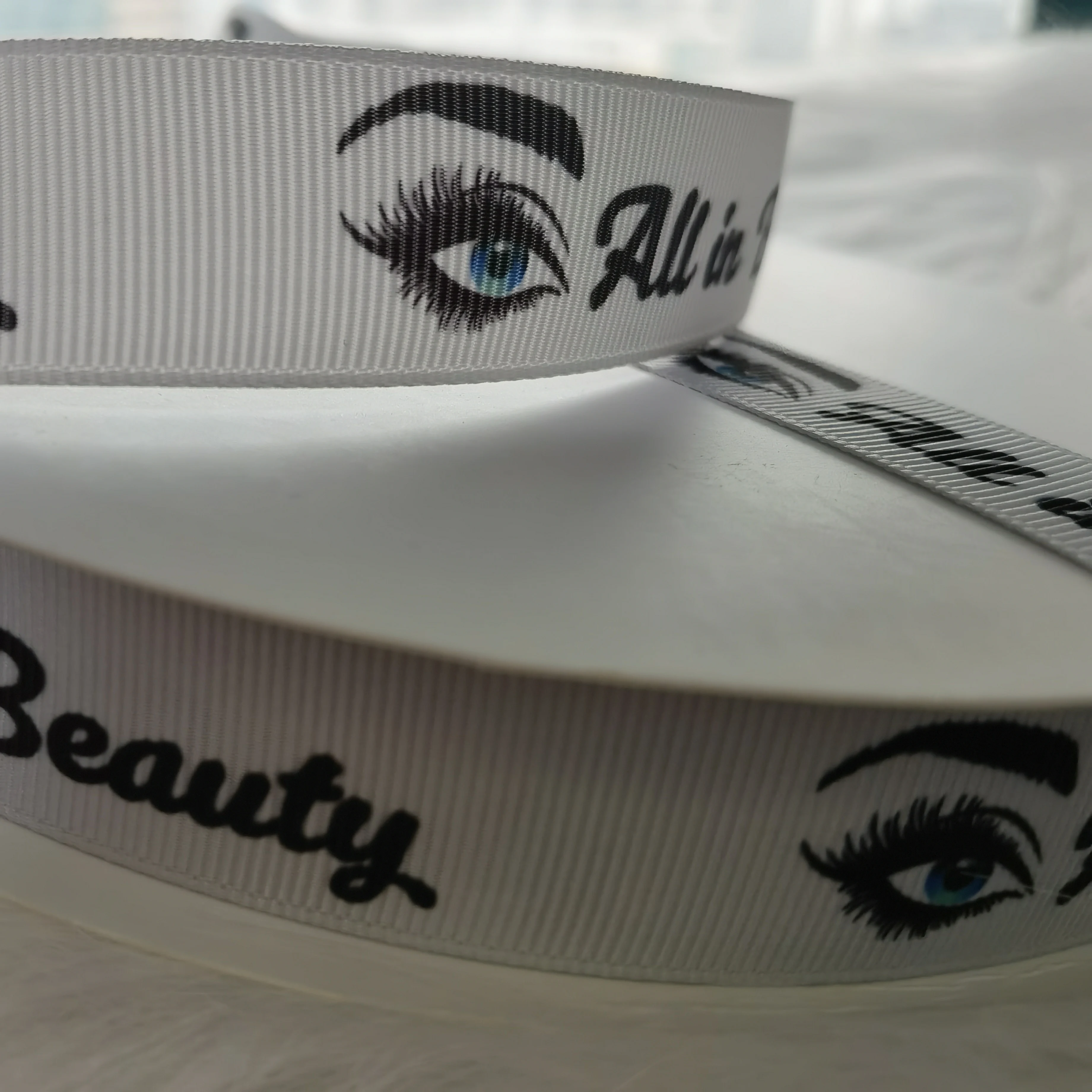 Custom High Quality  Color Printed Gift Satin Ribbon With Logo For Wrapping