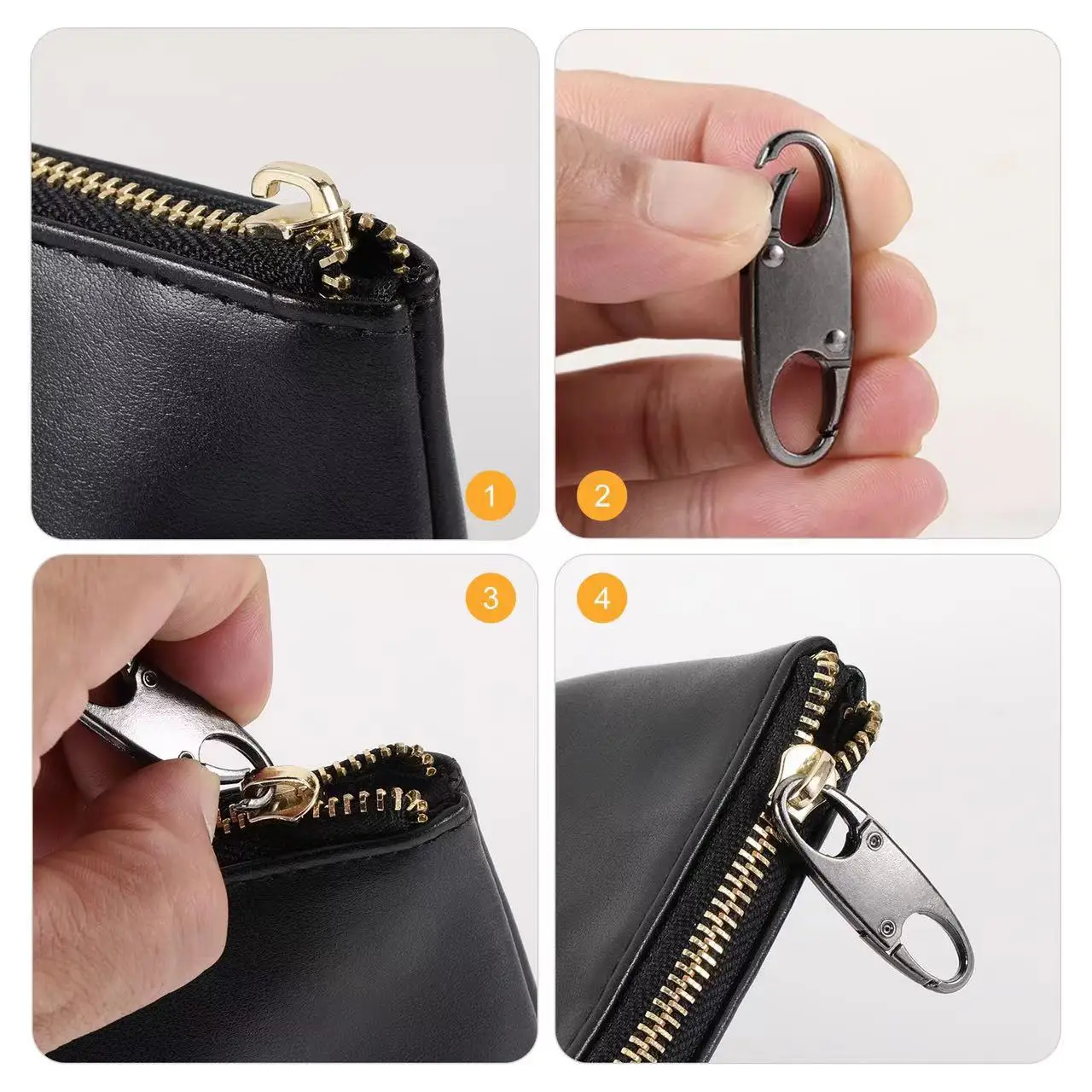High Quality Anti Theft Double Lock Zinc Alloy Zipper Pull Metal Zipper Puller Slider