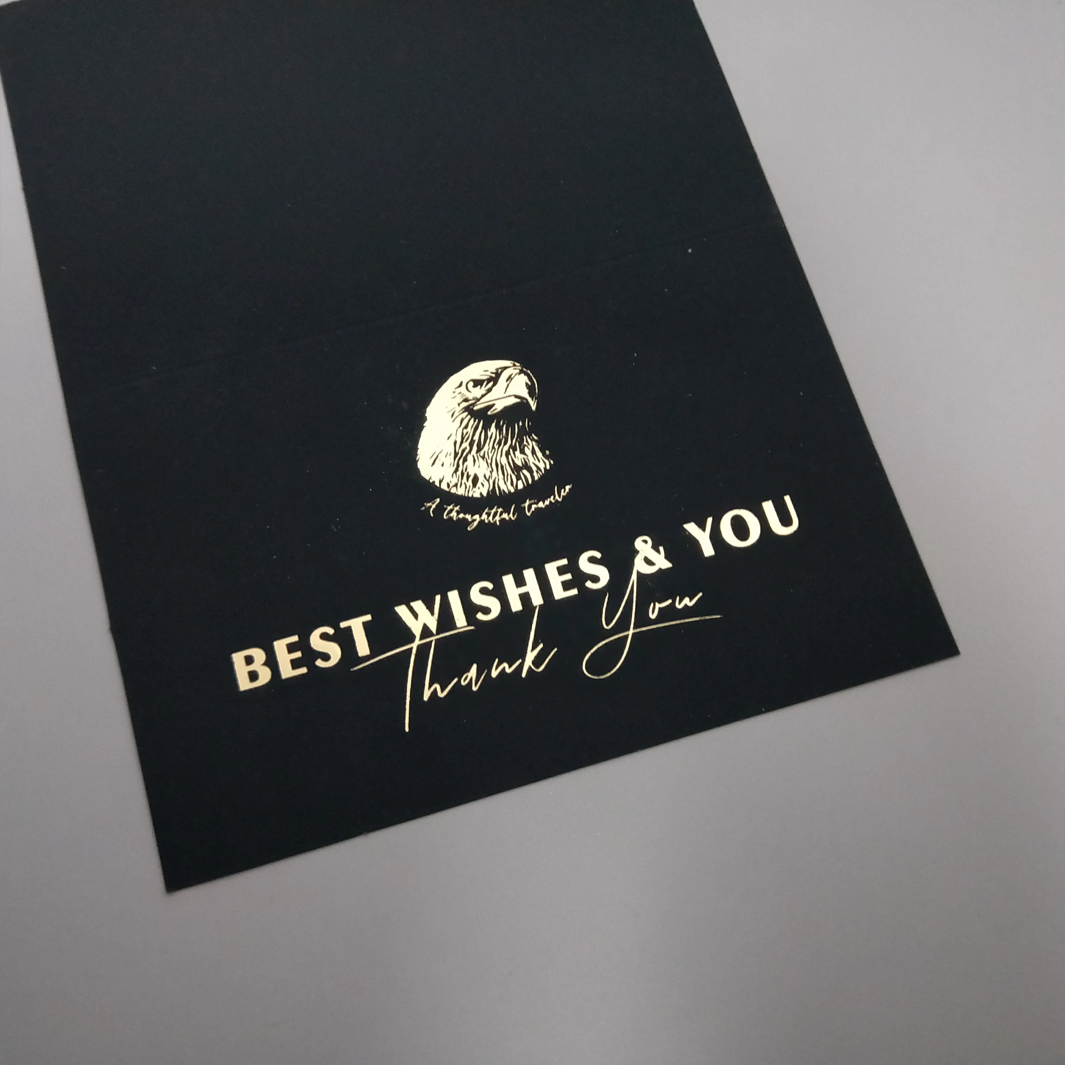 Wholesale Gold foil printing Thank You Greeting Cards and Envelope for holiday packaging