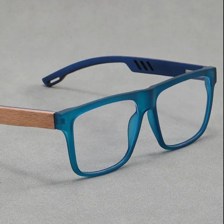 Wholesale Custom Logo Square Frame Bamboo Polarized Lens Wood Wooden Anti Blue Light Glasses Frames For Men And Women