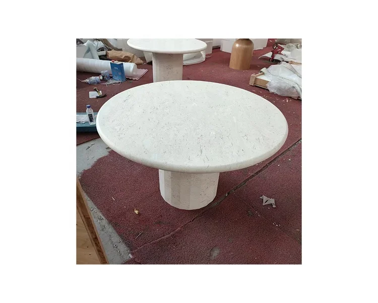 European Style Nature Marble Table Travertine Dining Table For Dining Hall Outdoor Desk Travertine Dining Table