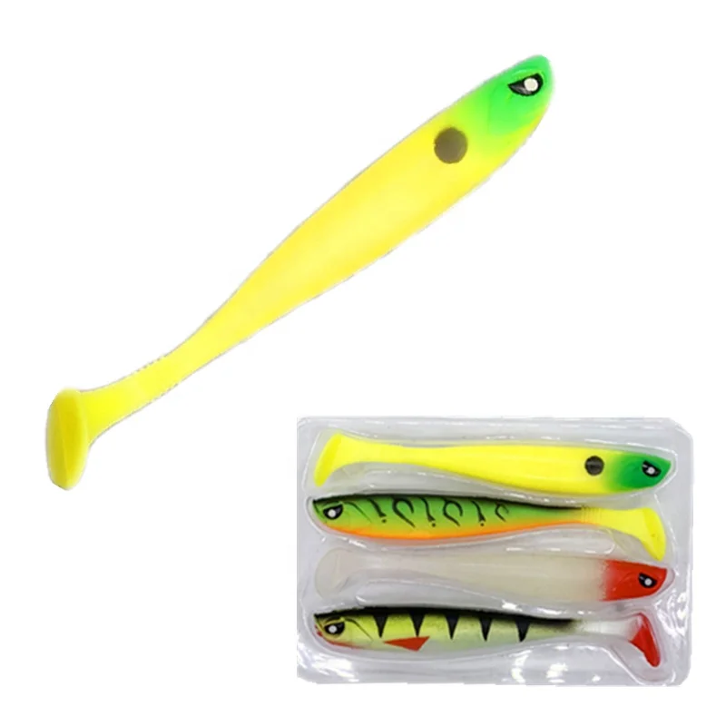 4pcs Paddle Tail Lures Fishing Artificial Silicone Bait Paddle Tail Soft Lure 4 inches Artificial Fishing Lure