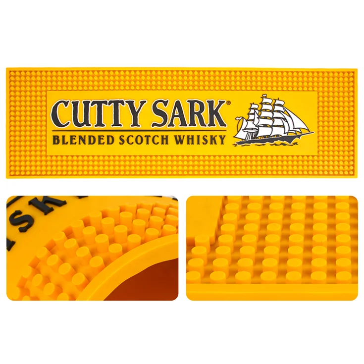 Anti-slip customize bar accessories soft rubber jagermeister bar spill mat for bar cafe