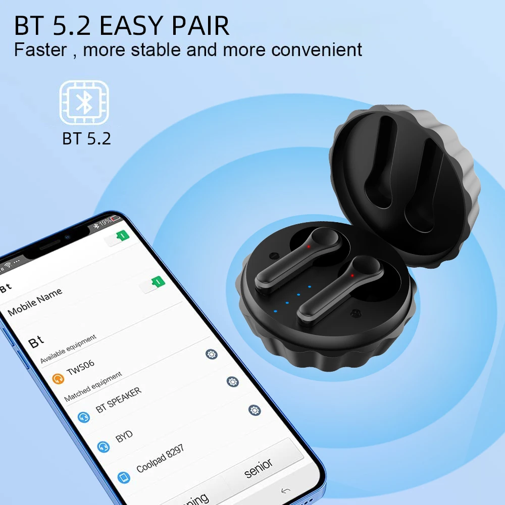 TWS06 Free Sample Pro 5 True Stereo Waterproof In Ear Wireless TWS Headset Earbuds Headphones Earphones
