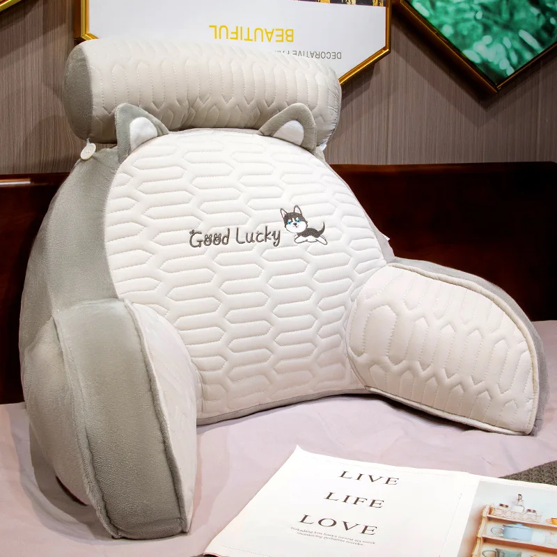 Reading Pillow with Polyester Adult Backrest Reading Pillow with Arms Back Support for Sitting Up in Bed