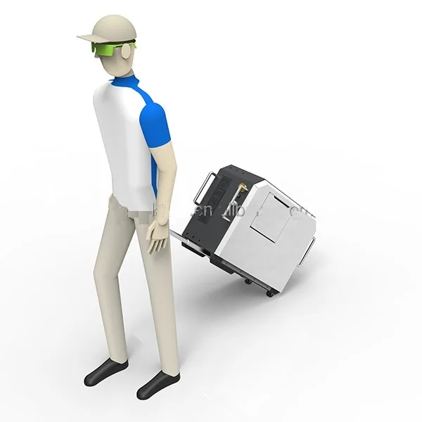 Luggage Model portable Pulse laser cleaning machine 50W 100W metal rust removal machine