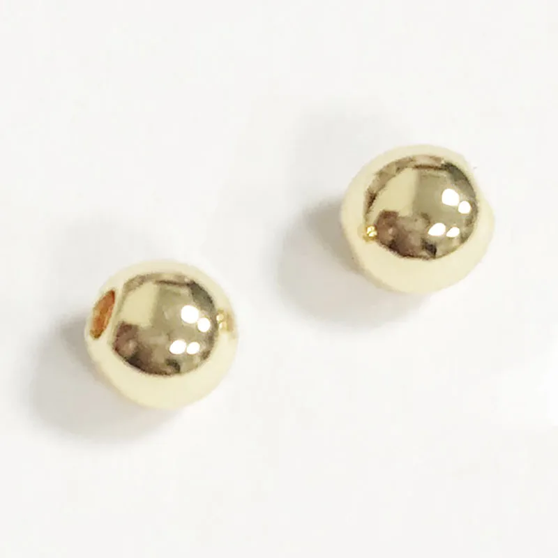 High Quality 1.5 Micron 14K 18k  KC Gold Filled Beads For Customize Permanent Jewelry Making  4mm Through Hole Gold Filled Beads