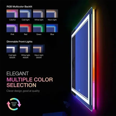 Отель с подсветкой передний свет RGB 24 цвета CCT сенсорный диммер противотуманная Кнопка светодиодное зеркало для ванны