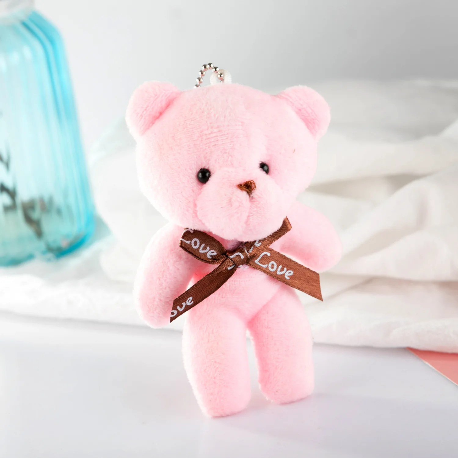 Cheap new mini stuffed plush keychain teddy bear toy custom soft doll stock