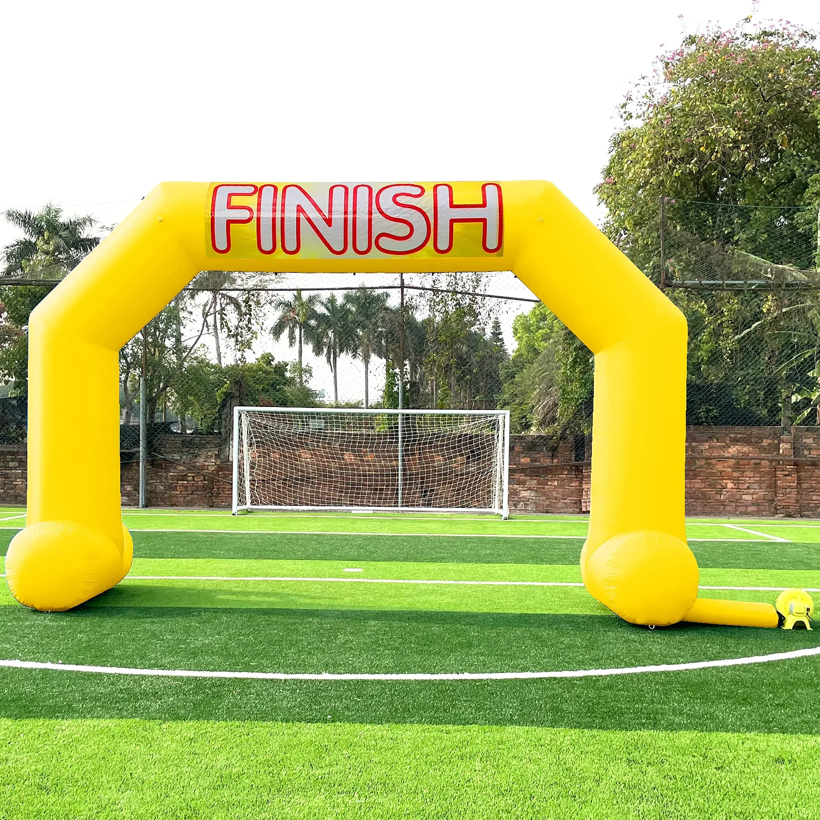 Sewinfla Yellow 20ft Inflatable Finish Start Line Custom Outdoor Giant Advertising Large Inflatable Arch For Event