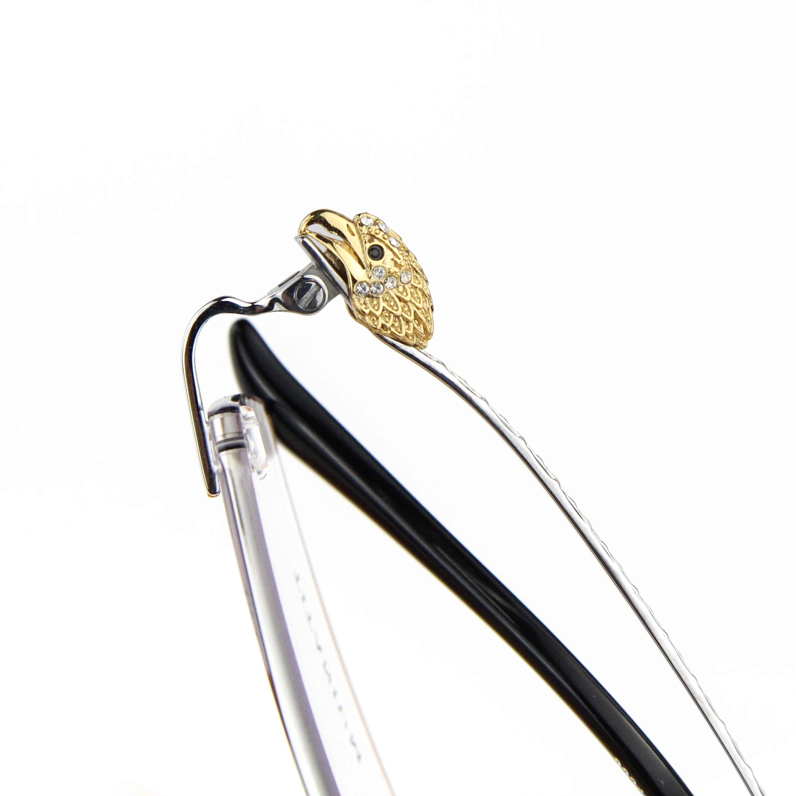 
Роскошные высококачественные очки без оправы с головой орла 18K, оптические оправы для очков 