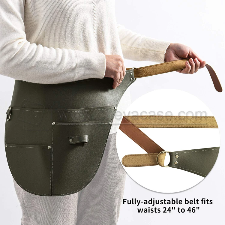 Adjustable Utility Waist Pouch Gardener Working Apron Gardening Tool Belt Leather
