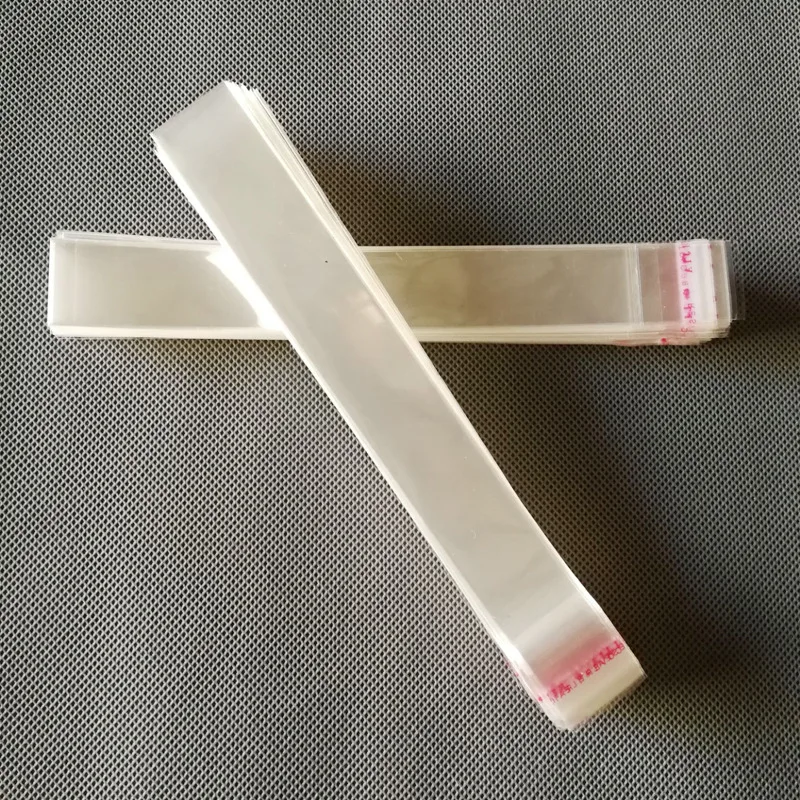 Clear Disposable self-sealing Bags Jewelry Storage Stobag Plastic long Sac auto adhesive Bag with Valve tape