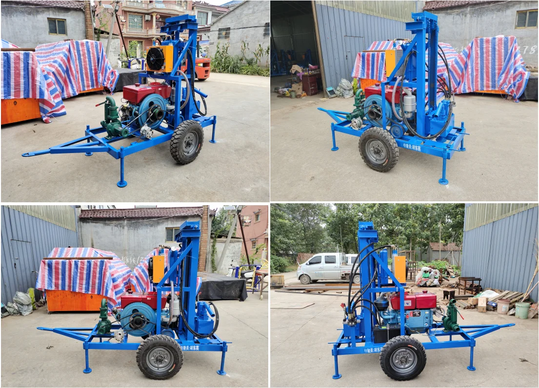 100m 22HP diesel hydraulic mine drilling rig/  small water well drilling machine