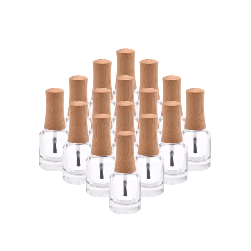 Luxury design Eco-friendly bamboo cap glass nail polish bottle supplier