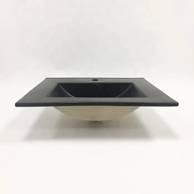 popular matt black color rectangle ceramic bathroom vanity  Cabinet sink Lavabo Basin