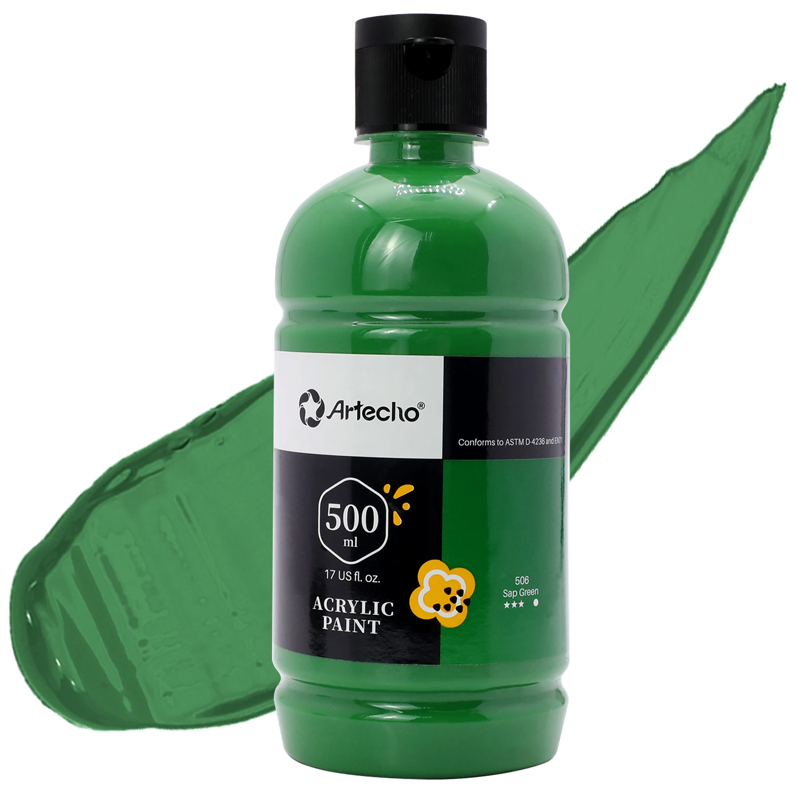 Artecho New Sap Green Color 500ml Acrylic Paint high quality artist paint non-toxic art supply