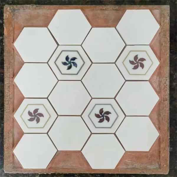 Natural Marble Art Carrara White Marble Square Mosaic Tile