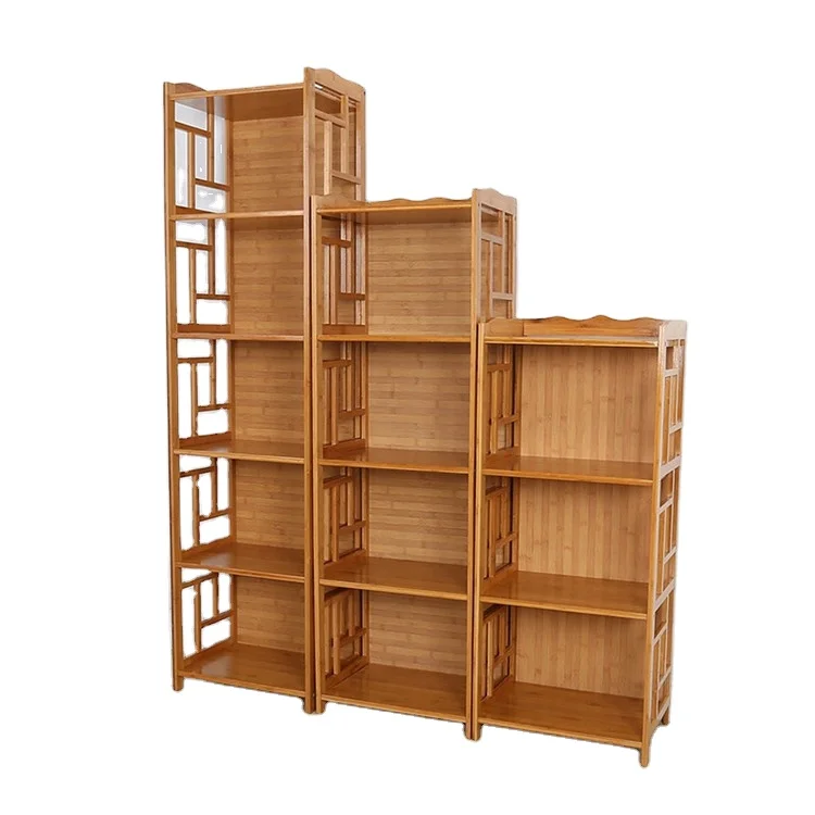 
Adjustable Desktop Bookshelf Countertop Book Storage Organizer Display Natural Bamboo Shelf Rack Bookcase 