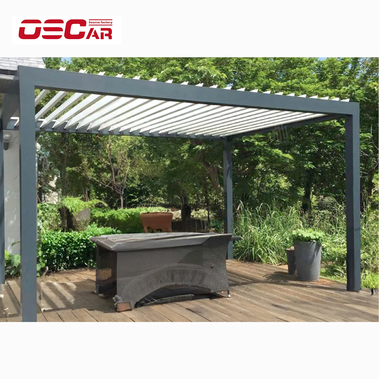 Factory Directly Sell Modern OEM/ODM Waterproof Manual/Motorized Aluminum Pergola Louvered Canopy for Garden Building