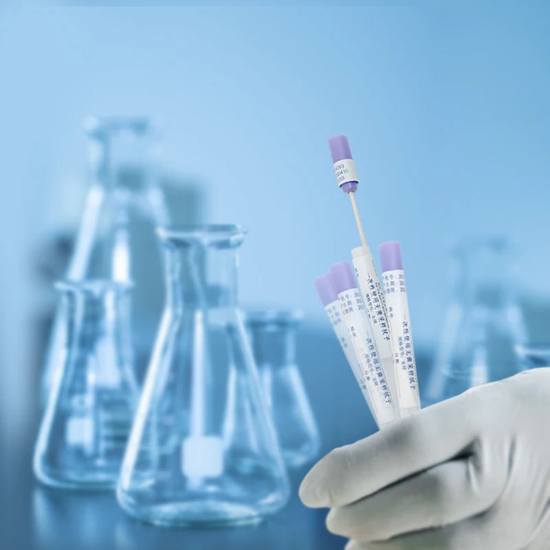 Disposable Sampling Throat Sterile Swab with Tube Test Kit Bamboo Cotton Medical Swabs Wood Sticks Wholesale