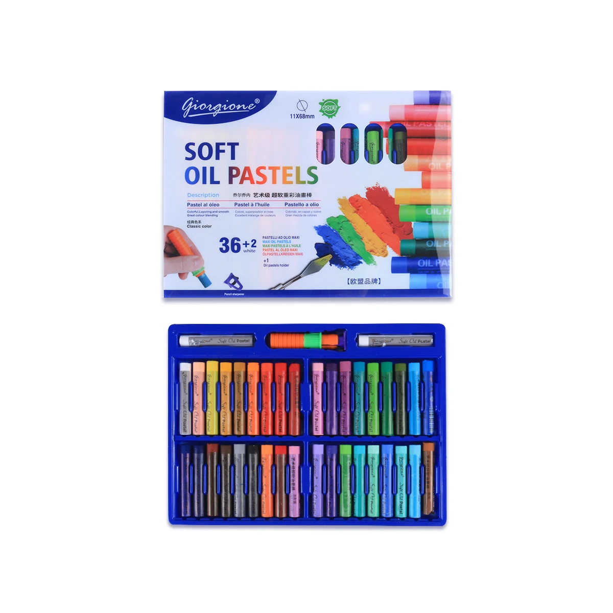 Giorgione High Quality 12/24/36/48 Colours Oil Pastel PVC Box Drawing Non-Toxic Soft Oil Pastel Set Professional Artist Painting