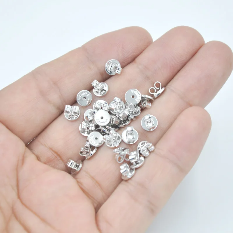 Wholesale 18k Gold Plated Ear Plug Bow Buckle Earrings Back Plug Stud Back Buckle Cap Thickened Ear Forced Accessories