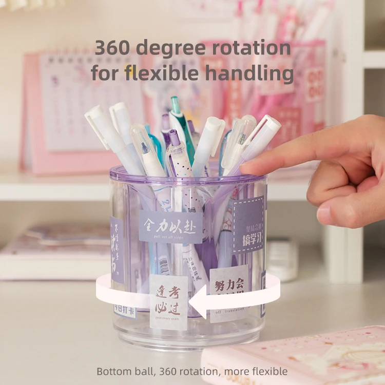 2023 New Product Multifunctional 360 degree Rotary Pen Holder Office Storage Case Brush Pencil Case Pen Stand Stationery