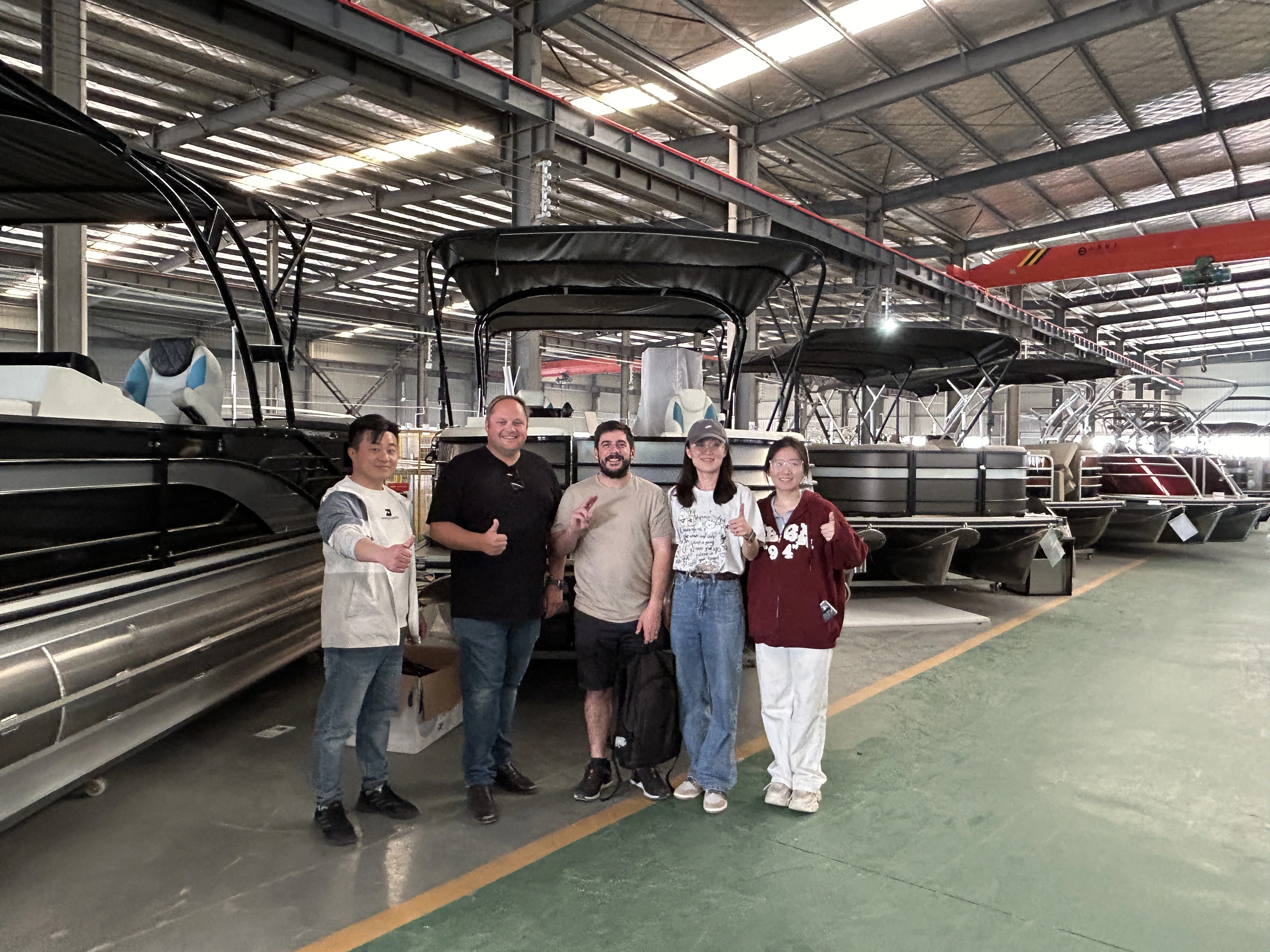 China factory Double Decker Tritoon Aluminium Party Boat Family Leisure Water Play Luxury pontoon boats with toilet