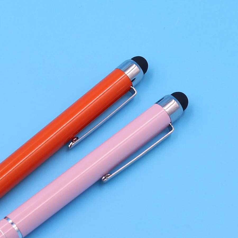 wholesale colorful ballpoint pen metal 2 in 1 stylus pen custom logo printed