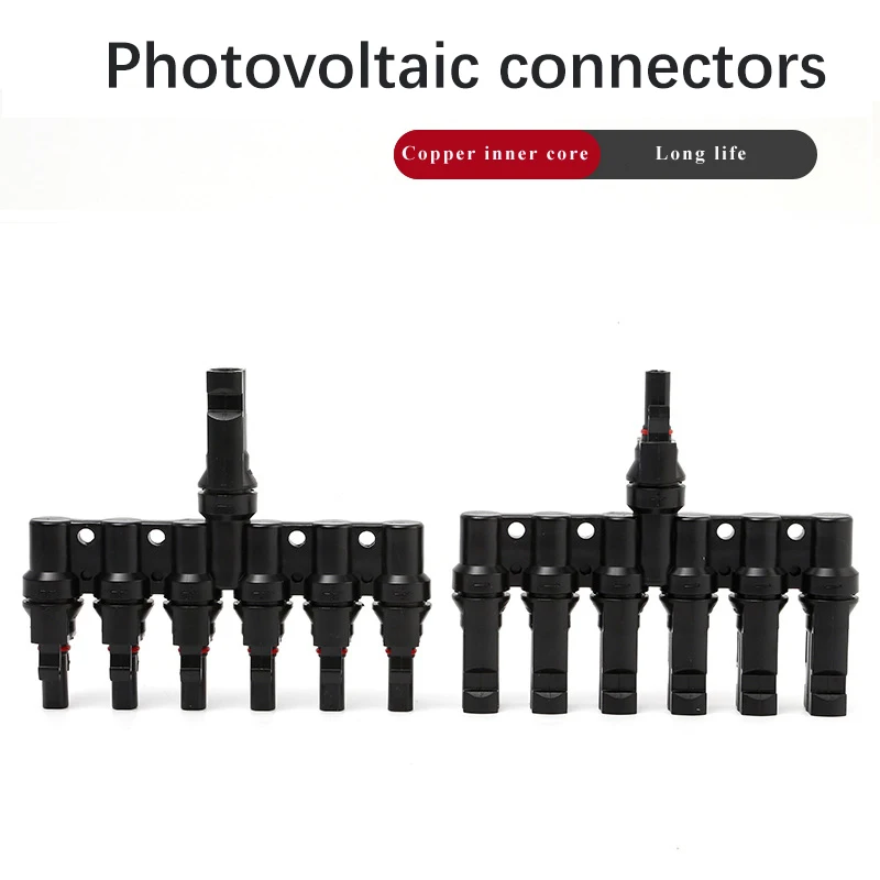 Qibu Seven-way Photovoltaic Connector wiring head One To Six Photovoltaic Power Generation System Male And Female Pv Connectors