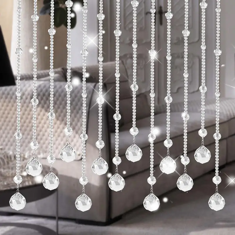 Honor of crystal New Pattern Domestic Punch Free Glass Bead Transparent White Deluge Type Door Curtain