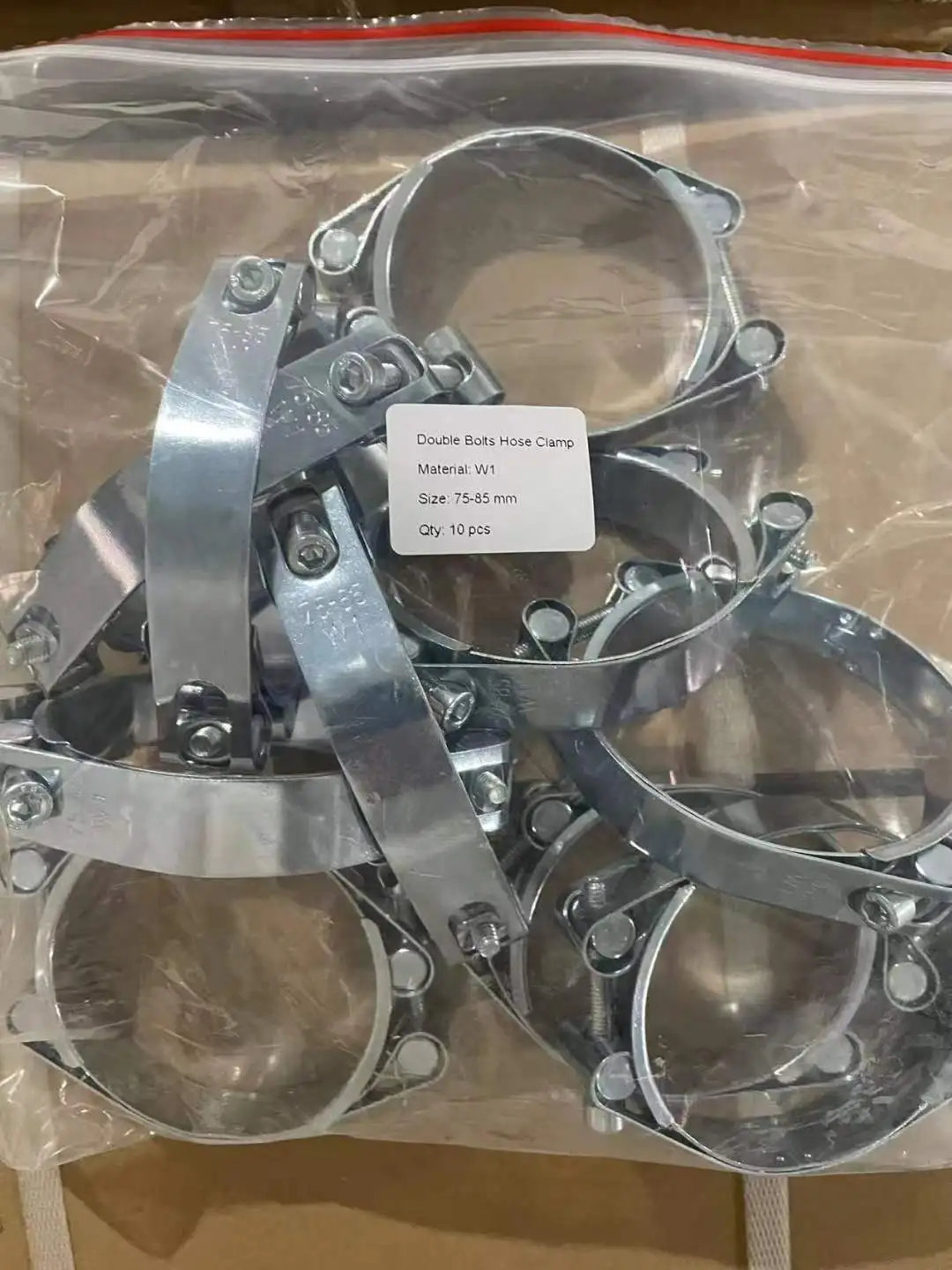 Factory lowest price customizable W4 double bolts European strong hose clamp