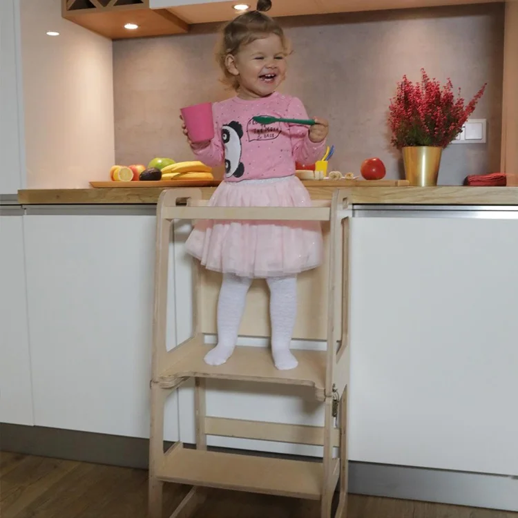 Самая продаваемая на заказ деревянная Регулируемая ступенчатая табуретка Amazon, защитная ступенчатая табуретка