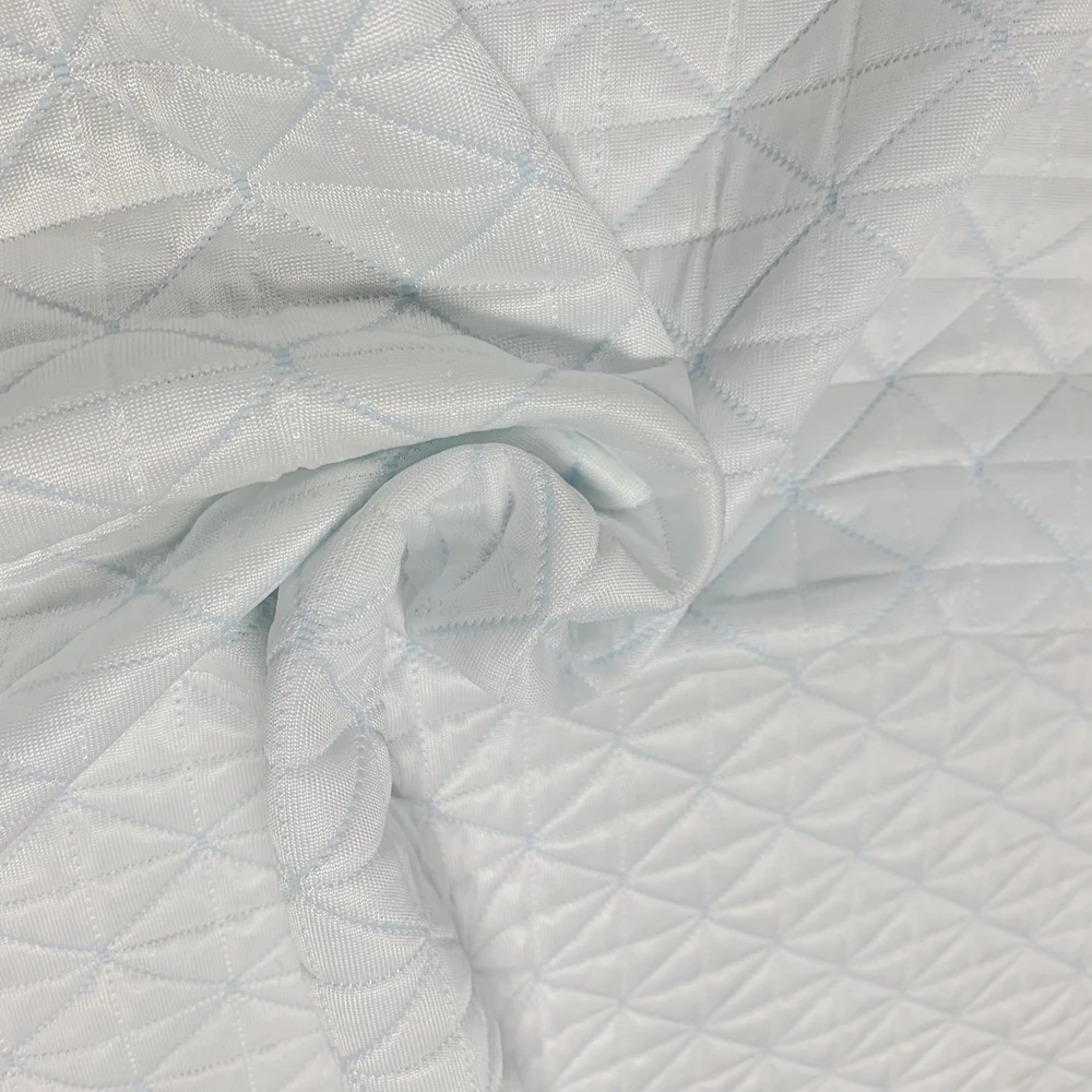 Soft Cool Fabric for Kid Bed Ice Silk Fabric 100% Polyester Roll Air Layer Knitted Jacquard Fabric