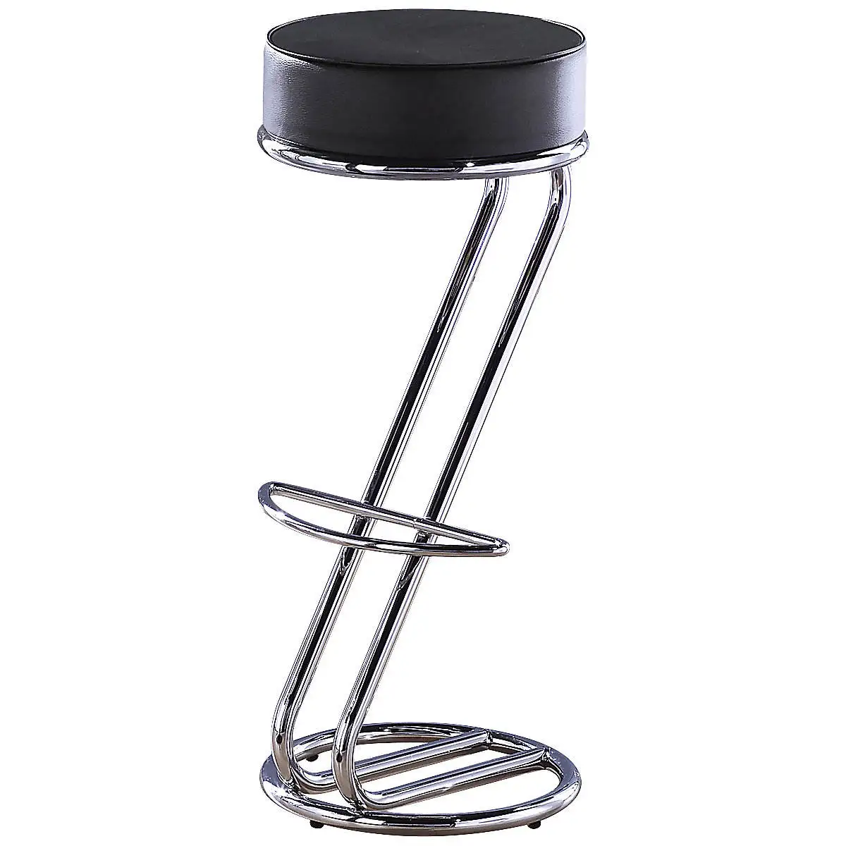 High Quality Classic Mode Round Pu Leather Bar Stool Z Shape Bar Stool With Black Seat