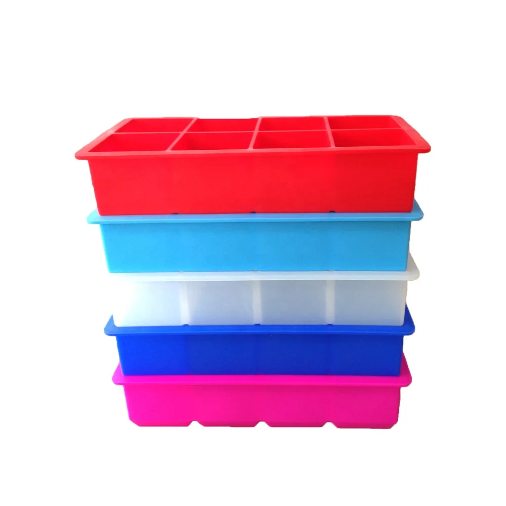 Custom Logo silicone Ice Cube Tray With 8 Cavity Ice Cream Mold