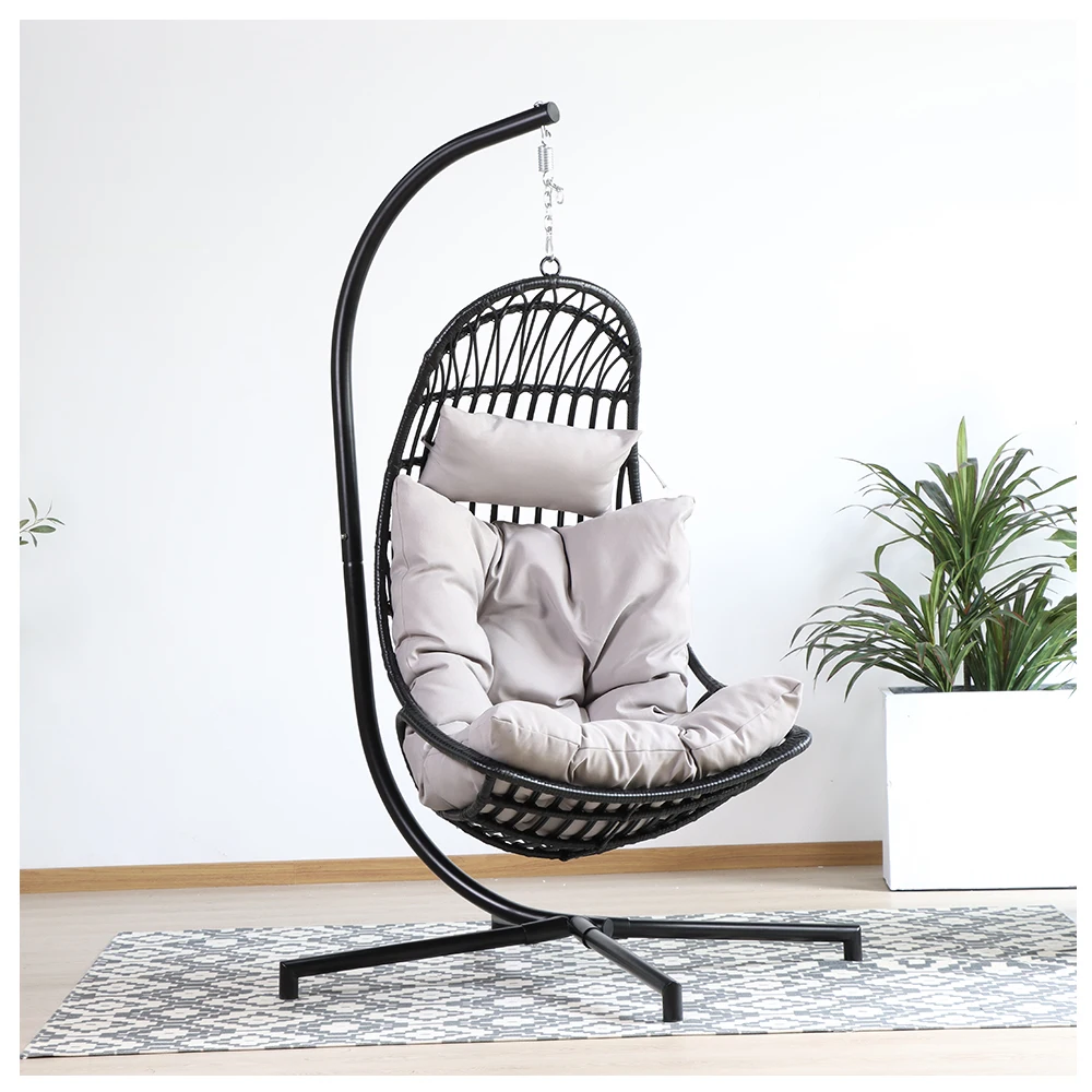 Indoor moon shape patio swings on sale hanging chair rattan garden hanging chair otudoor wicker furniture