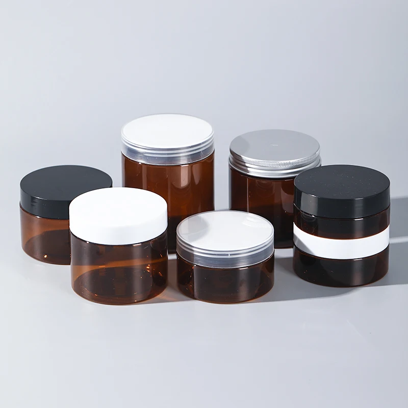 2025 Wholesale 1oz 2oz 4oz 6oz 8oz 16oz 150ml 200ml Powder Plastic Cream Jar PET Food Honey Jars Scrub Body Butter Container Jar