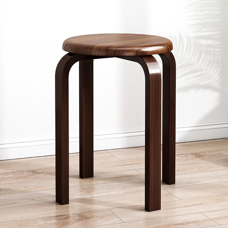 Solid wood round stool household low stool wooden stool.