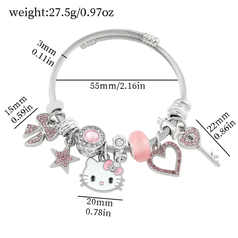 Japanese Anime Sanrio Hello Kitty Culomi Beads Bracelet for Women Girl Beaded Diy Bracelets Jewelry Girlfriend Birthday Gifts