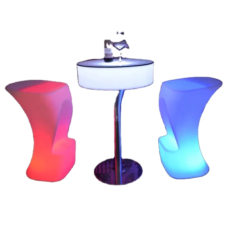 High Top RGB color change glowing cocktail table led bar table
