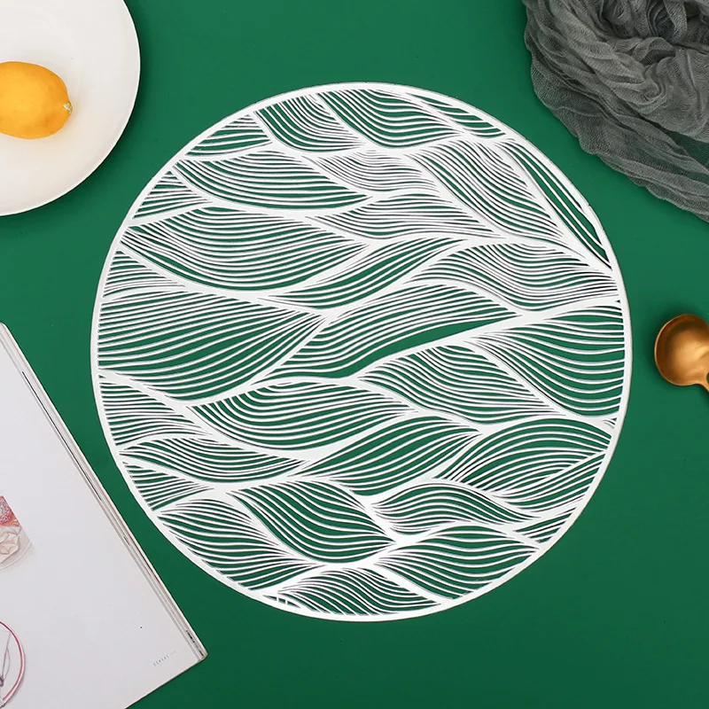 New Style hot stamping Place mat Doilies Hotel Western restaurant decoration PVC insulation  table mat