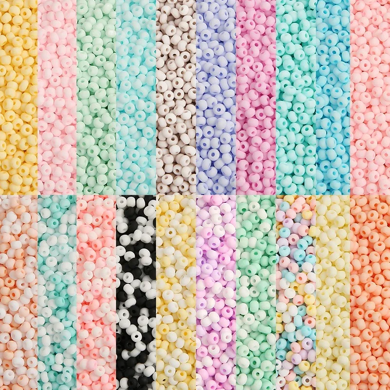 Super Premium 2/3/4mm Handmade DIY Ring Bracelet Beads Solid Color Frosted Glass Rice Jewelry Crystal Lampwork Glass Beads